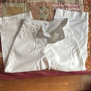 Joules Connie Wide Leg Crop Jean in Chalk - 8